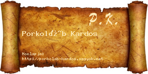 Porkoláb Kardos névjegykártya